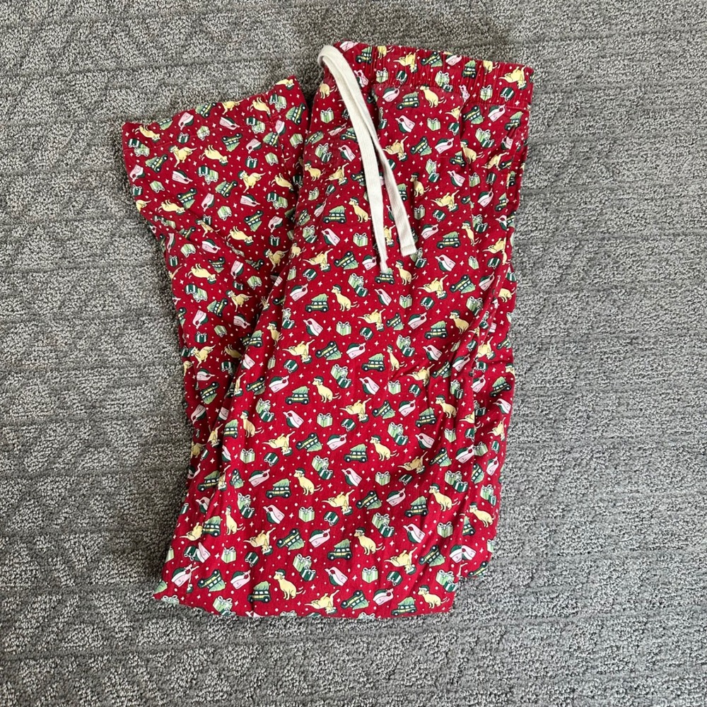Vineyard Vines Mens M‎ Red Christmas Dog Pajama Sleep Pants Lounge Cotton Blend